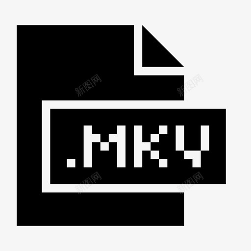mkv扩展名文件图标svg_新图网 https://ixintu.com mkv 扩展名 文件 文件格式和扩展名glyph 格式