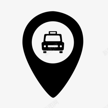 出租车位置标记汽车位置出租车地图销图标图标