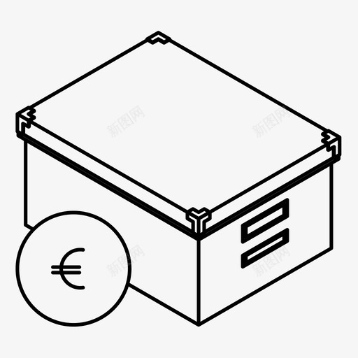 纸箱纸板箱结帐图标svg_新图网 https://ixintu.com 交货 付款 欧元 箱 纸板箱 纸箱 结帐 订单