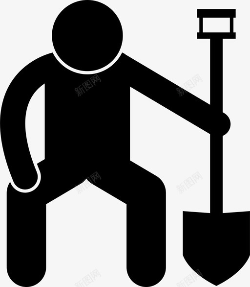 拿着铲子的人社区工作图标svg_新图网 https://ixintu.com 拿着铲子的人 社区工作