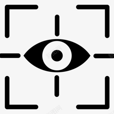 眼睛扫描生物识别眼睛扫描仪图标图标