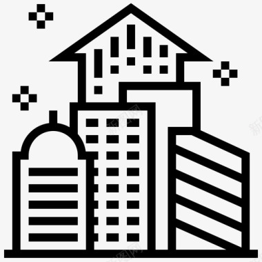 可持续建筑商业全球图标图标