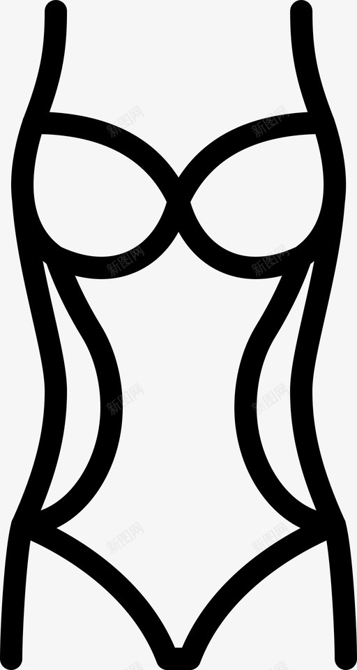 一件式泳衣服装时尚图标svg_新图网 https://ixintu.com 一件式泳衣 女性 时尚 时尚偶像女性服装轮廓 服装