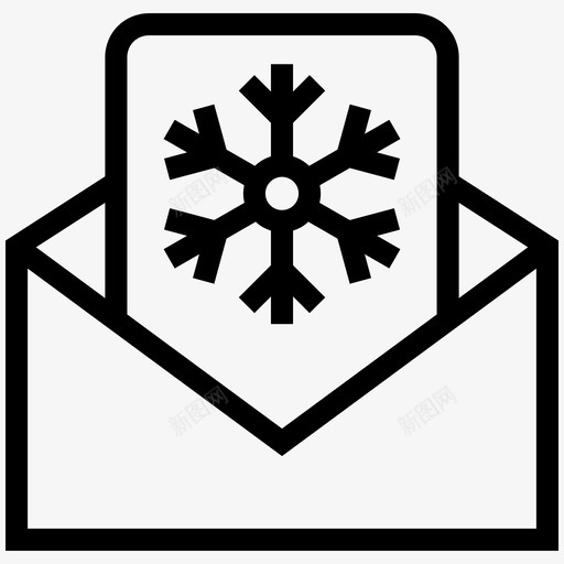 圣诞信电子邮件邀请图标svg_新图网 https://ixintu.com 信息 圣诞信 圣诞线图标 电子邮件 邀请