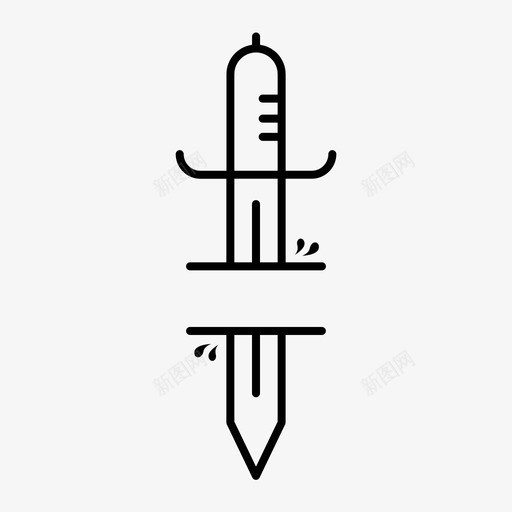 匕首刀纹身图标svg_新图网 https://ixintu.com 刀 匕首 复古 纹身 纹身线条