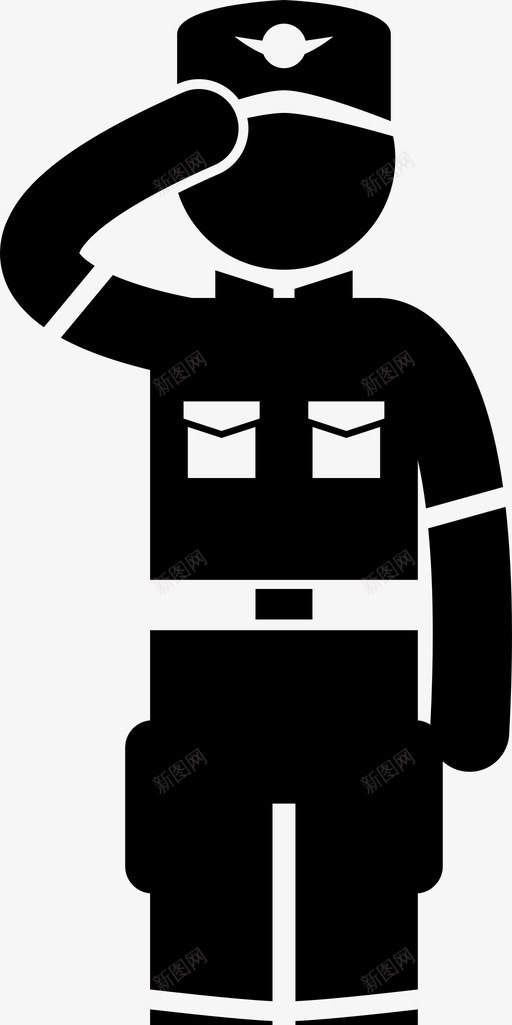 士兵军队学员图标svg_新图网 https://ixintu.com 军人 军队 制服 士兵 学员 敬礼 爱国