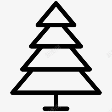 松树圣诞假日图标图标