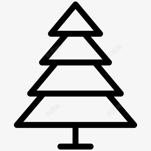 松树圣诞假日图标svg_新图网 https://ixintu.com 假日 冬天 圣诞 圣诞线图标 松树