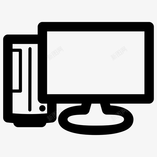 电脑台式机家用电脑图标svg_新图网 https://ixintu.com 个人电脑 台式机 家用电脑 工作站 电脑