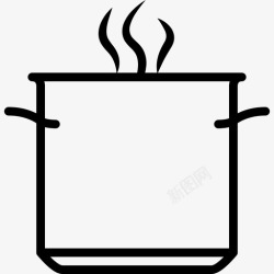 蒸汽炊具在锅里煮煮沸炊具图标高清图片