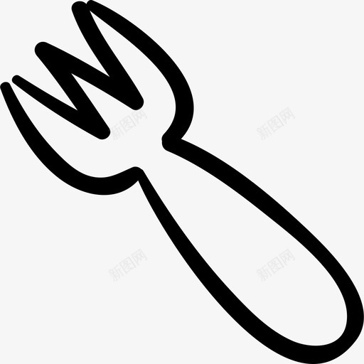 叉形手绘工具工具和用具手工烹饪图标svg_新图网 https://ixintu.com 叉形手绘工具 工具和用具 手工烹饪