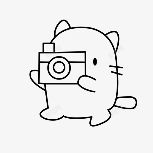 猫动物相机图标svg_新图网 https://ixintu.com 动物 可爱 照片 猫 相机