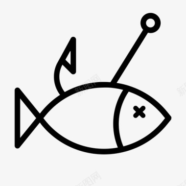 钓鱼捕鱼鱼钩图标图标