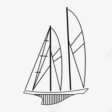 帆船海船图标图标