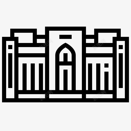 阿曼国家博物馆建筑地标图标svg_新图网 https://ixintu.com 地标 城镇 建筑 阿曼国家博物馆