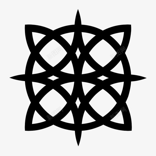 曼陀罗东方装饰图标svg_新图网 https://ixintu.com 东方 图案 形状 曼陀罗 符号 装饰