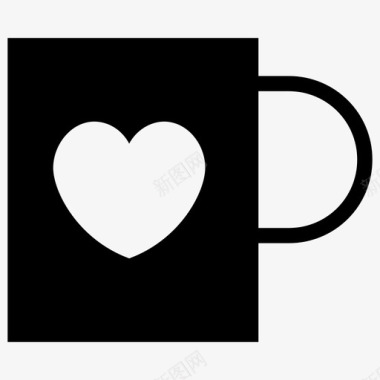 咖啡杯子心图标图标