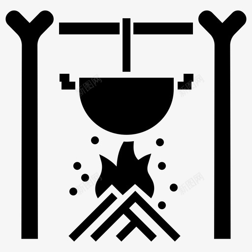 烹饪篝火野营图标svg_新图网 https://ixintu.com 户外 烹饪 篝火 野营 野营和户外雕文