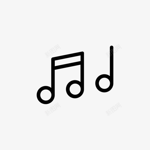 双重和简单的音符音乐声音图标svg_新图网 https://ixintu.com 双重和简单的音符 声音 音乐