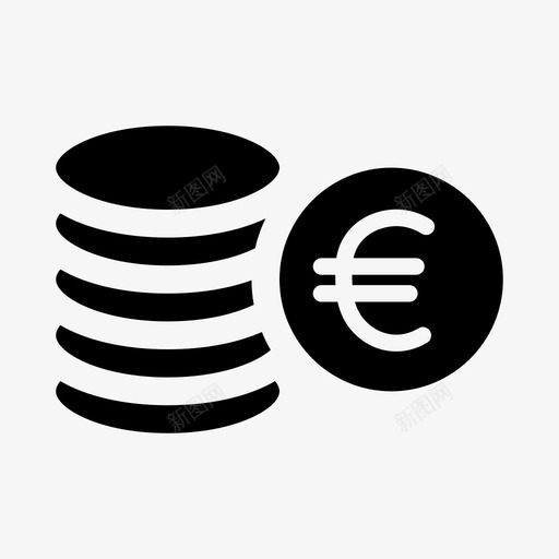 欧元硬币货币符号图标svg_新图网 https://ixintu.com 欧元 硬币 货币符号