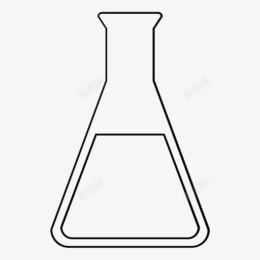 锥形瓶化学玻璃器皿图标svg_新图网 https://ixintu.com 化学 实验室 玻璃器皿 锥形瓶