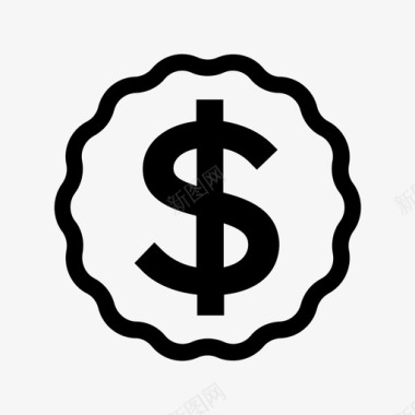 美元硬币货币硬币美元符号图标图标