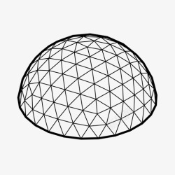 测地线球体测地线穹顶建筑几何学图标高清图片