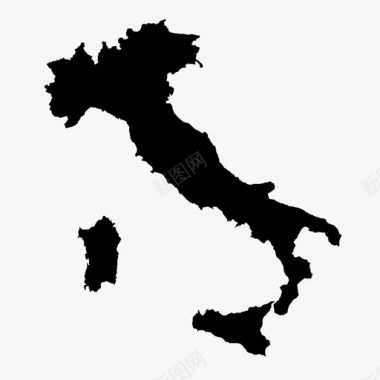 意大利地图欧洲撒丁岛图标图标