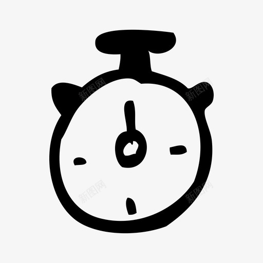 秒表时钟小时图标svg_新图网 https://ixintu.com 分钟 小时 手绘时间图标 时钟 秒 秒表 计时器