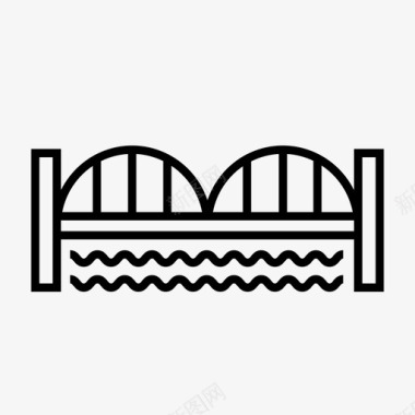 桥梁桥梁交叉河流图标图标