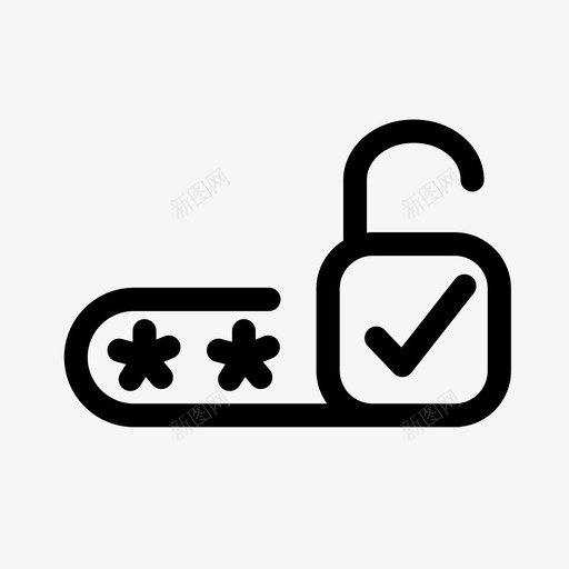 正确密码pin码受保护图标svg_新图网 https://ixintu.com pin码 受保护 安全 正确密码 解锁 迷你图标集商铺理财