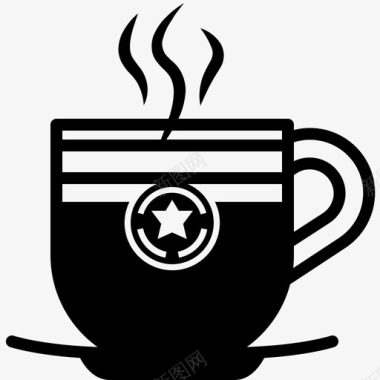 热咖啡杯咖啡店饮料图标图标