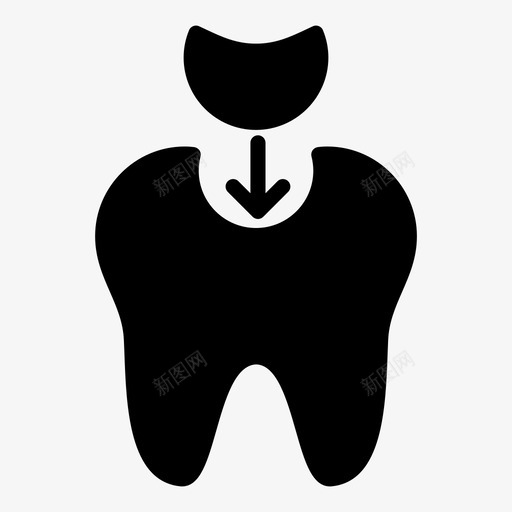 磨牙洞龋齿牙科图标svg_新图网 https://ixintu.com 口腔科 牙医 牙科 磨牙洞 龋齿