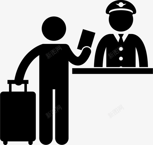 机场护照检查移民警察图标svg_新图网 https://ixintu.com 机场护照检查 移民 警察