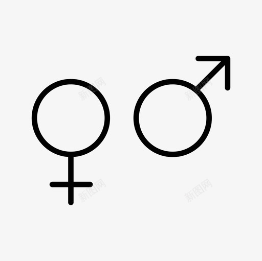 性别性别符号性图标svg_新图网 https://ixintu.com 卫生间 性 性别 性别符号 性别细线图标集