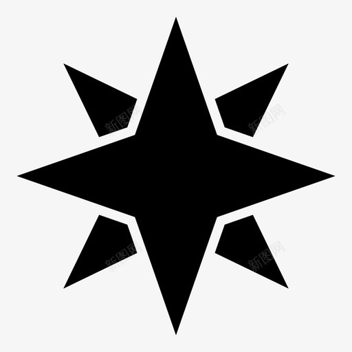 星星指南针方向图标svg_新图网 https://ixintu.com 指南针 方向 星星 野营和户外雕文