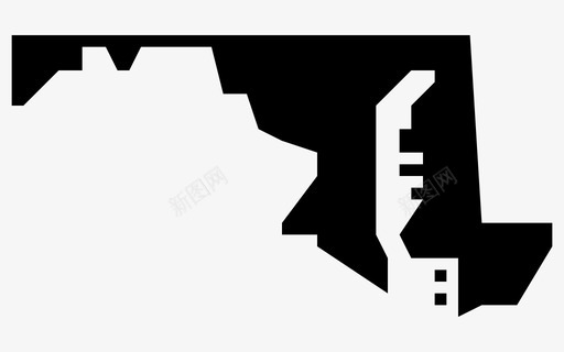 马里兰州地图各州美国图标图标