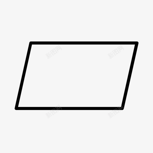 平行四边形几何数学图标svg_新图网 https://ixintu.com 几何 平行四边形 形状 数学