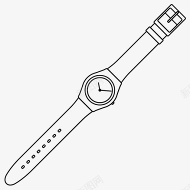 白色手表斯沃琪时间图标图标