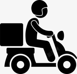 邮递工作送货员工作摩托车图标高清图片