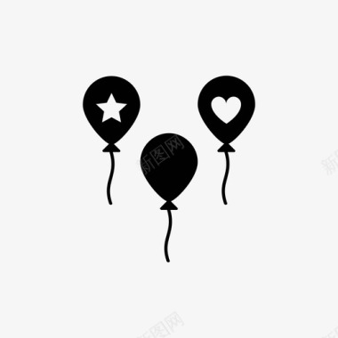 气球氦气球爱情图标图标