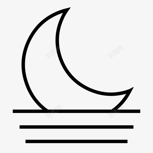 月亮新月月相图标svg_新图网 https://ixintu.com 夜晚 新月 月亮 月亮月亮的图标 月相