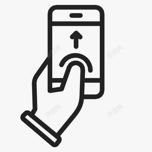 手机手指轻扫手屏幕图标svg_新图网 https://ixintu.com 向上 屏幕 手 手机手指轻扫