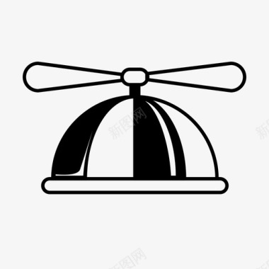 直升机帽子有趣的帽子螺旋桨图标图标