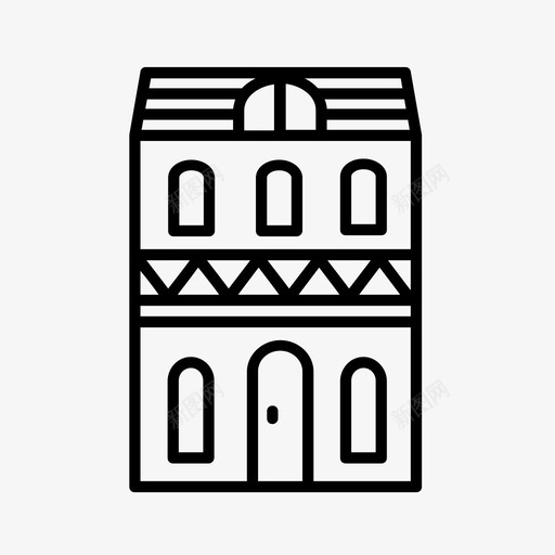 联排别墅住宅图标svg_新图网 https://ixintu.com 住宅 联排别墅