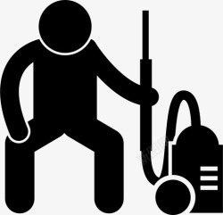 社区工作有吸尘器的人有吸尘器的有社区工作的图标高清图片