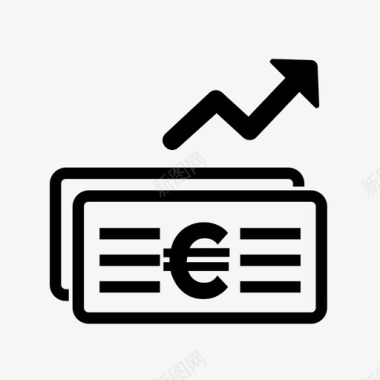 欧元上涨货币金融图标图标