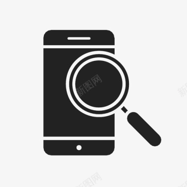 智能手机搜索设备放大镜图标图标