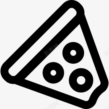 披萨三角形咬片轮廓食物通用接口图标图标