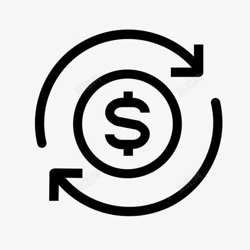 流通货币周期图标svg_新图网 https://ixintu.com 周期 流通 美元 货币